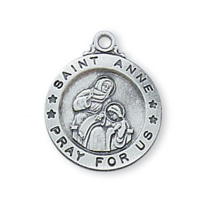 Sterling Silver Small Saint Anne 18 inch Necklace Chain & Box - 735365490172 - L700AE