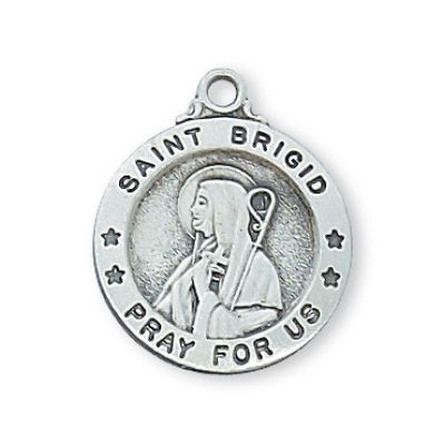 Sterling Silver Sml Saint Brigid 18 inch Chain & Gift Box - 735365490783 - L700BDG
