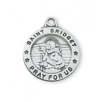 Sterling Silver Small Saint Bridget 18in Necklace Chain & Gift Box