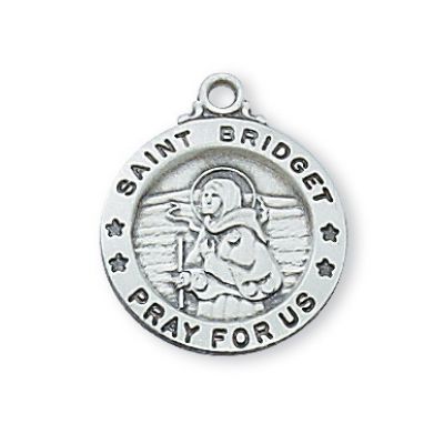 Sterling Silver Small Saint Bridget 18in Necklace Chain & Gift Box - 735365497072 - L700BG