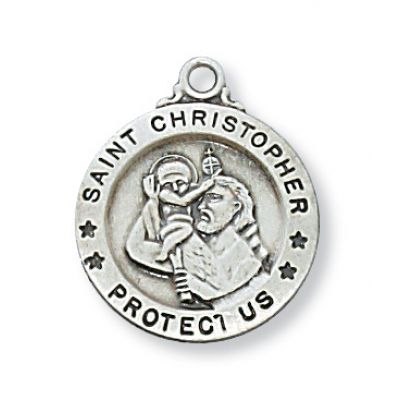 Sterling Silver Saint Christopher 18 inch Necklace Chain & Box - 735365490127 - L700CH
