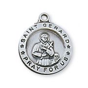 Sterling Silver 5/8 Inch Saint Gerard 18 Inch Necklace Chain/Gift Box