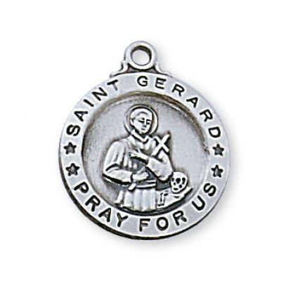 Sterling Silver 5/8 Inch Saint Gerard 18 Inch Necklace Chain/Gift Box - 735365490165 - L700GR