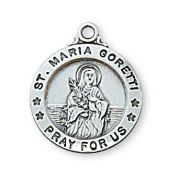 Sterling Silver Saint Maria Goretti 18 inch Necklace Chain & Gift Box
