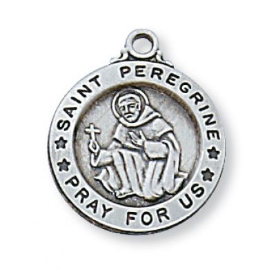 Sterling Silver Saint Peregrine Pendant w/18in. Chain - 735365488896 - L700PE