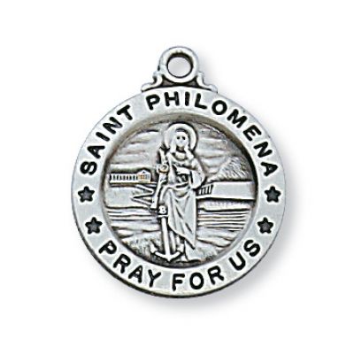 Sterling Silver Saint Philomena Pendant/18 Chain - 735365494828 - L700PH