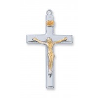 Rf Tw Tone Crucifix 24" Chain & Box