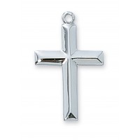 Rhodium Cross 18" Ch & Bx
