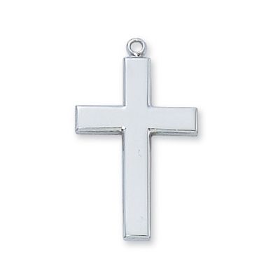 Sterling Silver 1 1/4 inch Cross 24 inch Necklace & Gift Box - 735365124541 - L7024