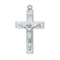 Sterling Silver 1 inch Crucifix 20 Necklace Chain & Gift Box