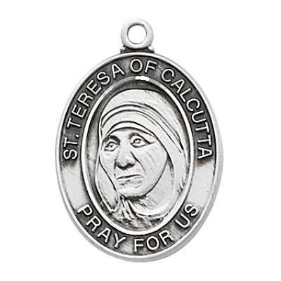 Sterling Silver Saint Teresa Of Calcutta Medal / 20" Chain - 735365503087 - L744