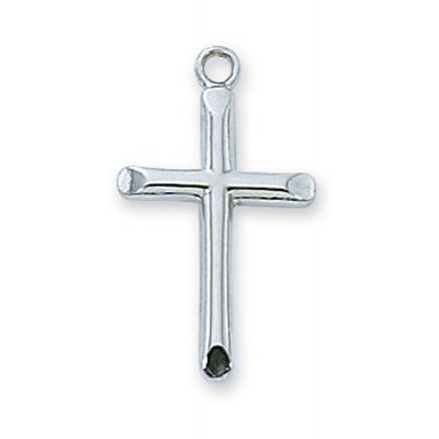 Sterling Silver 13/16 inch Cross 18 inch Necklace/Box - 735365164325 - L8004