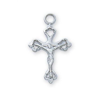 Sterling Silver Baby Crucifix 13" Rhodium Chain/ Deluxe Gift Box - 735365506477 - L8017BT