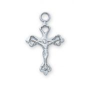 Sterling Silver 3/4x3/8 inch Crucifix 13 inch Necklace Baby Chain