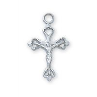 Sterling Silver 3/4x3/8 inch Crucifix 13 inch Necklace Baby Chain