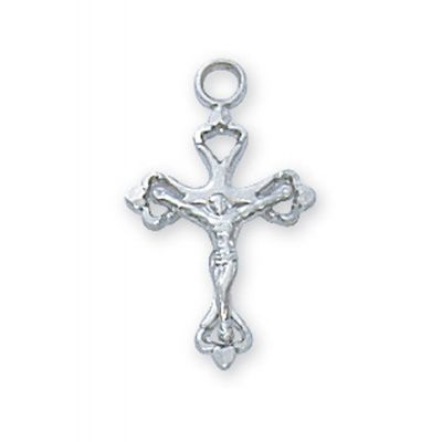 Sterling Silver 3/4x3/8 inch Crucifix 13 inch Necklace Baby Chain - 735365578726 - L8017B