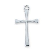 Sterling Silver Cross 1 inch 18 inch Necklace Chain And Box