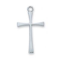 Sterling Silver Cross 1 inch 18 inch Necklace Chain And Box
