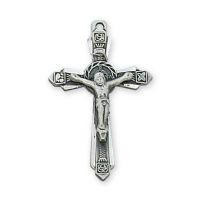 Sterling Silver Small 1 inch Crucifix 18 inch Necklace Chain