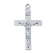 Sterling Silver Lords Prayer Crucifix, 24 inch Chain & Gift Box