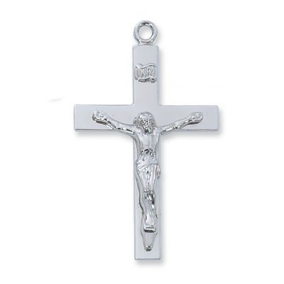 Sterling Silver Lords Prayer Crucifix, 24 inch Chain & Gift Box - 735365272204 - L8080