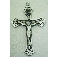 Sterling Silver 1-14/16in. Crucifix 24 inch Chain Necklace & Box