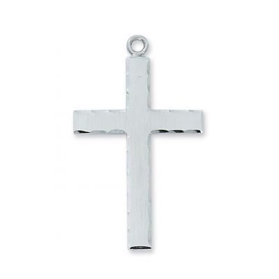 Sterling Silver English Lords Prayer Cross 24 inch Chain Necklace - 735365272402 - L9003