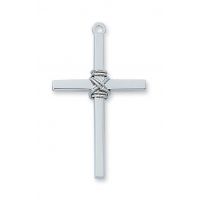 Sterling Silver 1 3/8 inch Cross 24 inch Necklace Chain & Gift Box