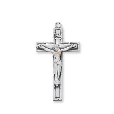 Pewt Crucifix /18" Rhodium Plated Chain 735365472772 - D9039C