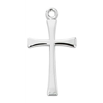 Sterling Silver Cross/18in.Rhodium Plated Chain - 735365518128 - L9189