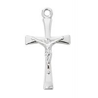 Sterling Silver Crucifix/18in. Rhodium Plated Chain/Gift Box