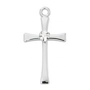 Sterling Silver Cross With Crystal 18" Chain & Box
