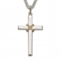24" Ch Ss Cross With Rope