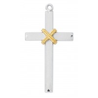 24" Ch Ss Cross With Rope