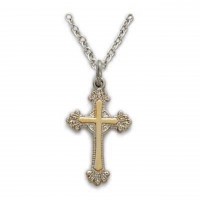 16-18" Ch Ss Two Tone Cross