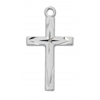 18" Ch Ss Cross W/brite Cuts