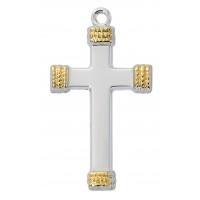 18" Ch Ss Cross With Gold Tip