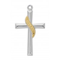 18" Ch Ss Cross W/gold Sash