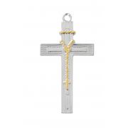 18" Ch Ss Two-tone Rosary Cros