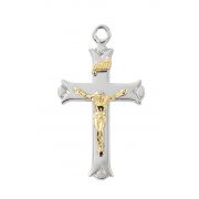 18" Ch Ss 2tone Crucifix