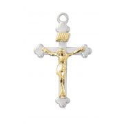 16-18" Ch Ss 2tone Crucifix
