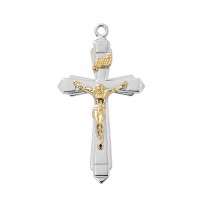 18" Ch Ss 2-tone Crucifix