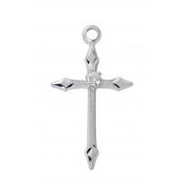 16/18" Ch Ss Cross W/stone