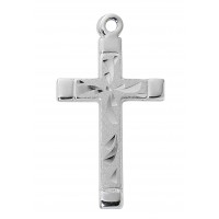 16-18" Ch Ss Engraved Cross