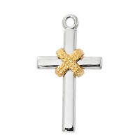 18" Ch Sterling 2-tone Cross