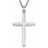 24" Ch Sterling Silver Cross