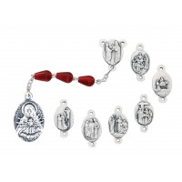 Red Teardrop 7 Sorrows Chaplet Rosary