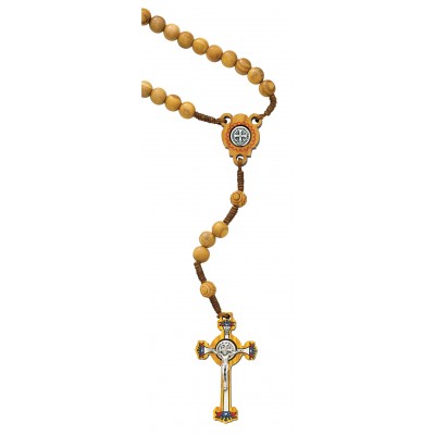 7mm Olive Wood Saint Benedict Rosary - 735365606504 - P153R