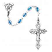 6mm Blue Crystal Rosary