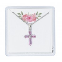 16" Pink Cubic Zirconia Pend